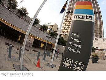 MARTA Five Points Transit Station sign